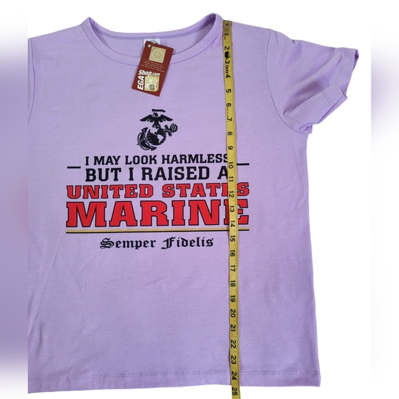 I May Look Harmless But I Raised a United States Marine Semper Fidelis Shirt M - Picture 8 of 9